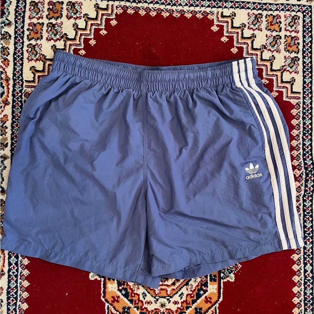adidas Men's Blue 3-Stripes Athletic Shorts